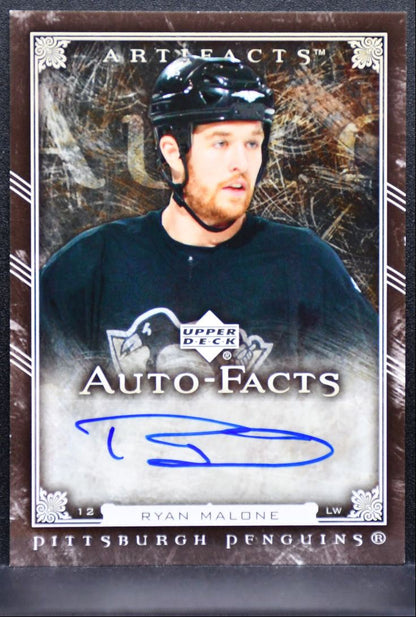 2006-07 Upper Deck Artifacts Auto-Facts Ryan Malone AF-RM Penguins Auto 0062