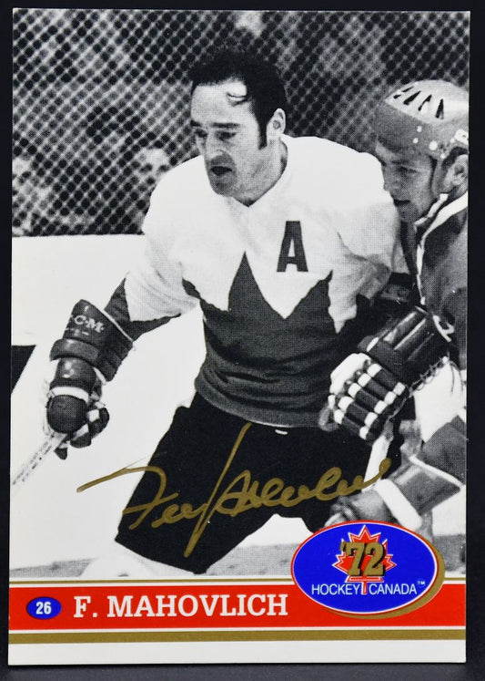 1991-92 Future Trends Experience Base Auto Frank Mahovlich 26 Auto