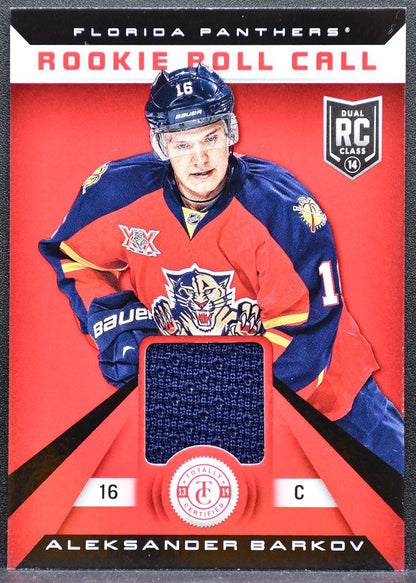 2013-14 Panini Totally Certified Rookie Roll Call Barkov Panthers RC Jersey 0462