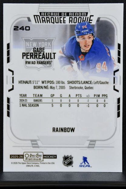 2025-26 O Pee Chee Platinum Marquee Rookie Rainbow Gabe Perreault RC 8327