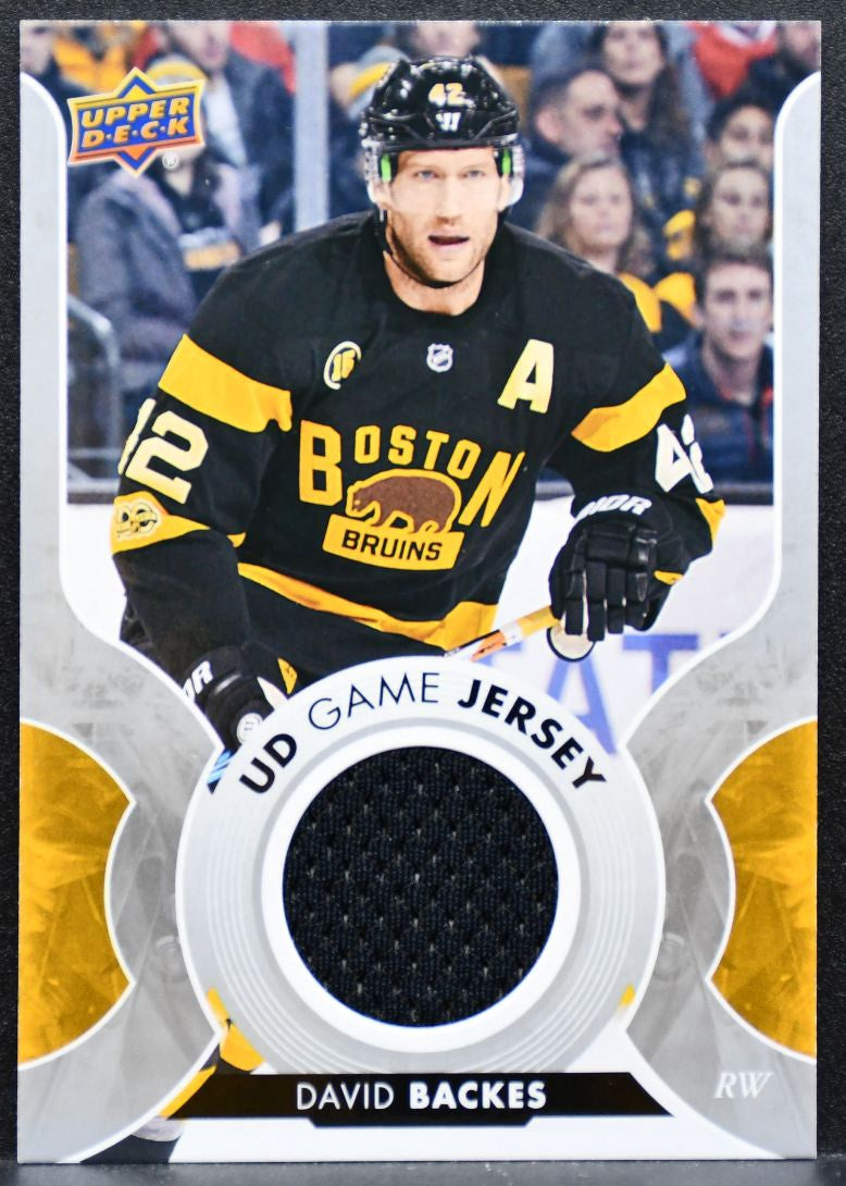 2017-18 Upper Deck Series 1 UD Game Jerseys David Backes Bruins Jersey 8673