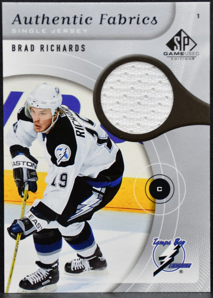 2006-07 SP Game Used Authentic Fabrics Brad Richards AF-RI Lightning Jersey 0535