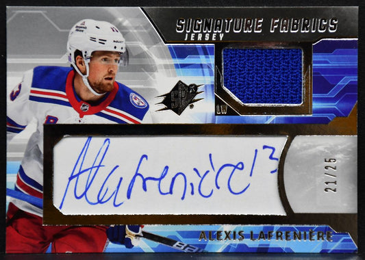 2021-22 SPx Signature Fabrics Jersey Alexis Lafreniere Auto 21/25 Jersey 0985