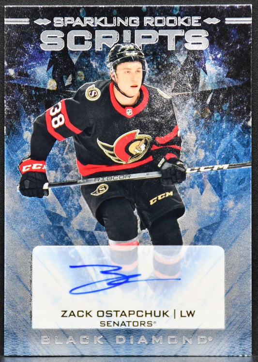 2024-25 UD Black Diamond Sparkling Rookie Scripts Zack Ostapchuk SRS-ZO RC Auto