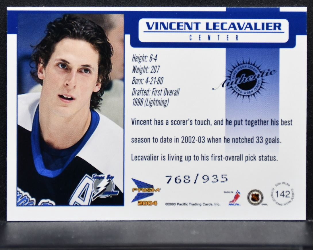 2003-04 Pacific Prism Jersey Vincent Lecavalier Lightning 768/935 Jersey 4527