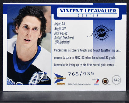 2003-04 Pacific Prism Jersey Vincent Lecavalier Lightning 768/935 Jersey 4527