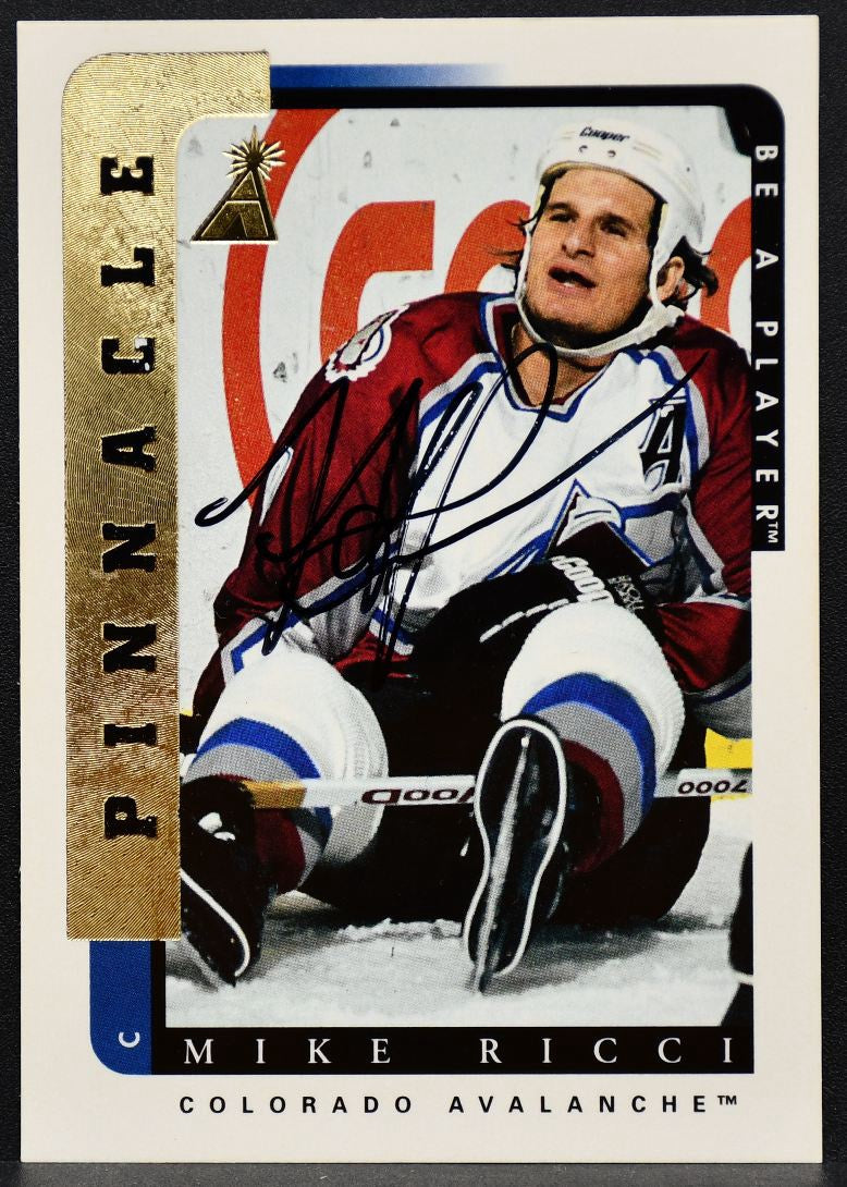 1996-97 Pinnacle Be a Player Autographs Mike Ricci 116 Avalanche Auto 1370