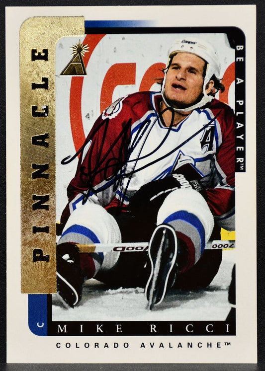 1996-97 Pinnacle Be a Player Autographs Mike Ricci 116 Avalanche Auto 1370