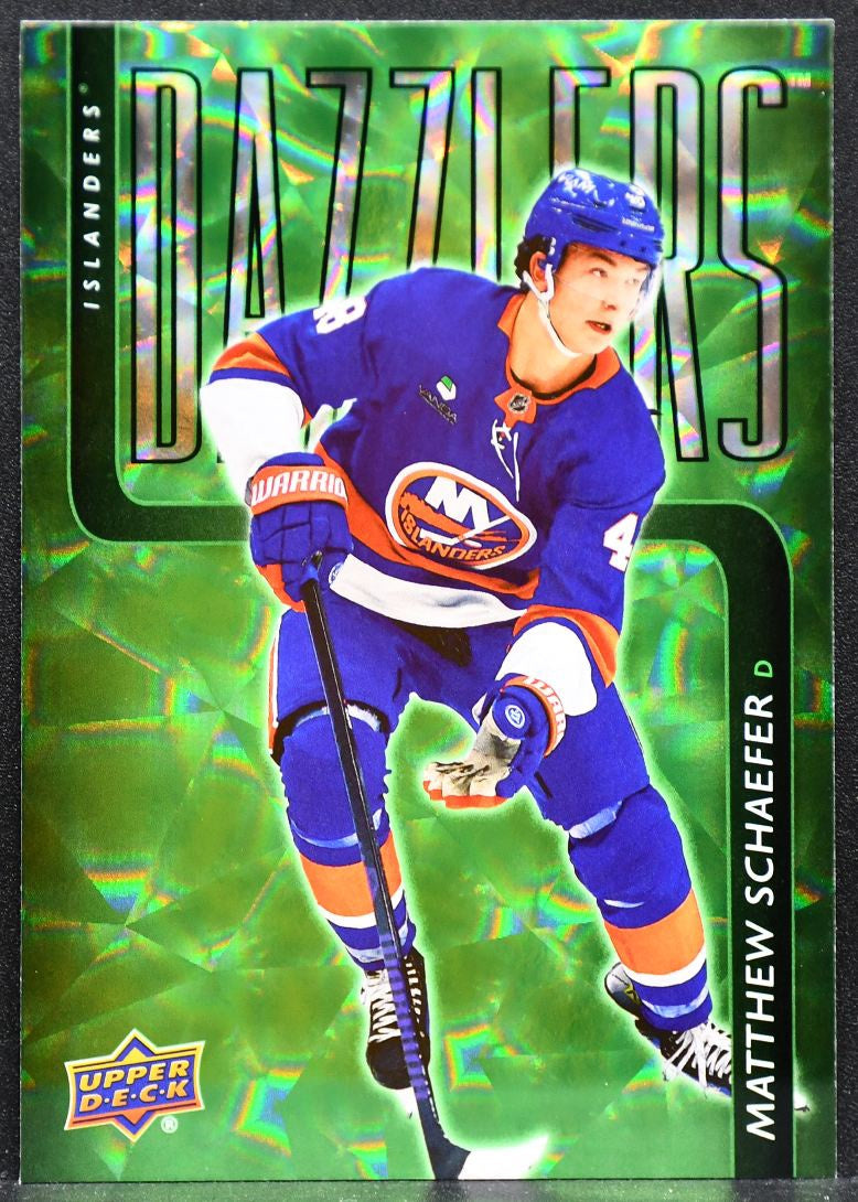 2025-26 UD Series 2 Dazzlers Green Matthew Schaefer DZ-57 Islanders RC 4005