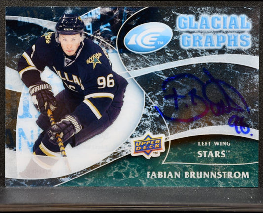 2009-10 UD Ice Glacial Graphs Fabian Brunnstrom GG-FB Dallas Stars Auto 1493