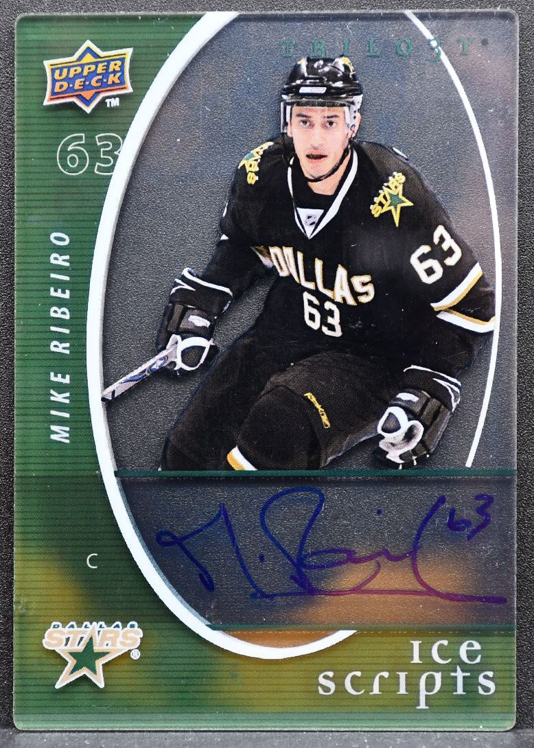 2008-09 Upper Deck Trilogy Ice Scripts Mike Ribeiro IS-MR Dallas Stars Auto 6939