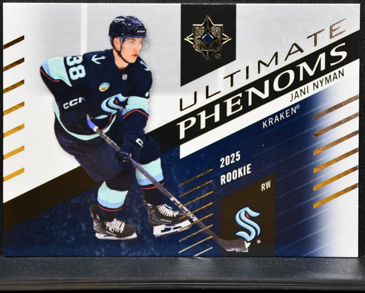 2025-26 UD Ultimate Collection Phenoms Rookie Jani Nyman UP-JN Kraken RC 1042