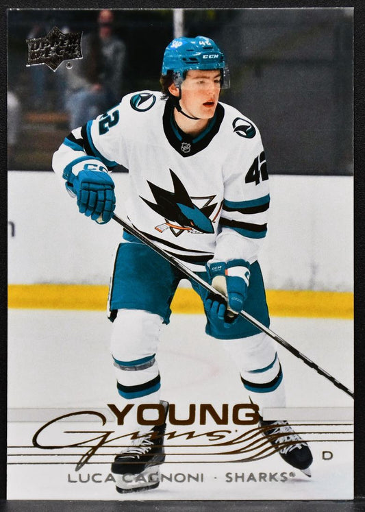 2025-26 Upper Deck Series 1 Young Guns Luca Cagnoni 213 San Jose Sharks RC 3353