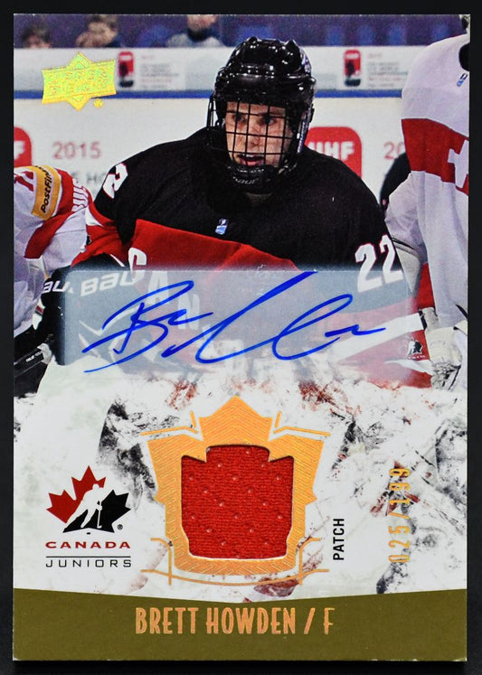 2015-16 UD Team Canada Juniors Auto Patch Howden 137 Auto 25/199 Patch