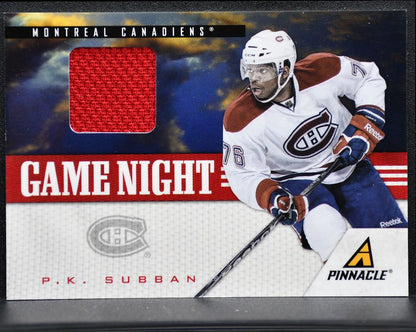 2011-12 Panini Pinnacle Game Night Materials P.K. Subban 32 Jersey 7307
