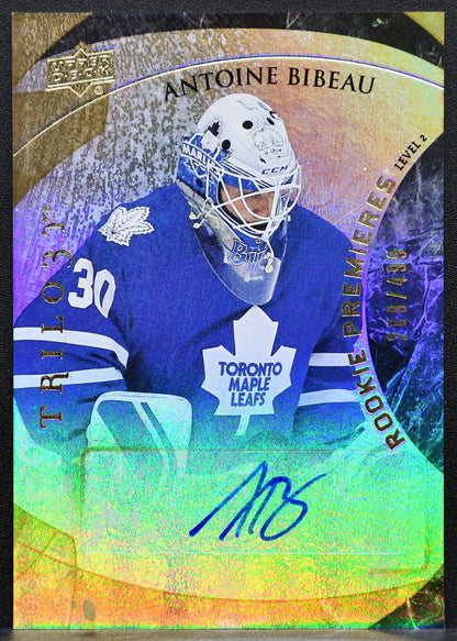 2015-16 UD Trilogy Rookie Premieres Lvl2 Bibeau Maple Leafs RC Auto 288/499 9442