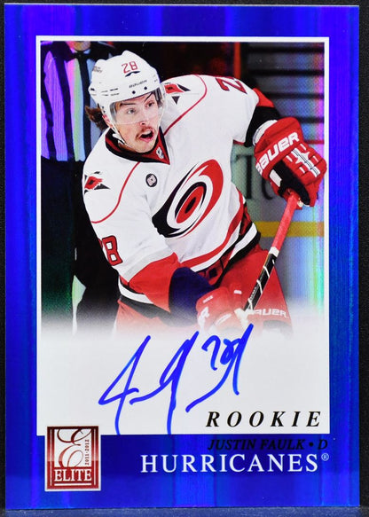2011-12 Panini Elite Rookie Autographs Justin Faulk 251  RC Auto