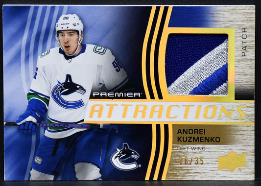 2023-24 UD Premier Andrei Kuzmenko PA-KU Vancouver Canucks 08 /35 Patch