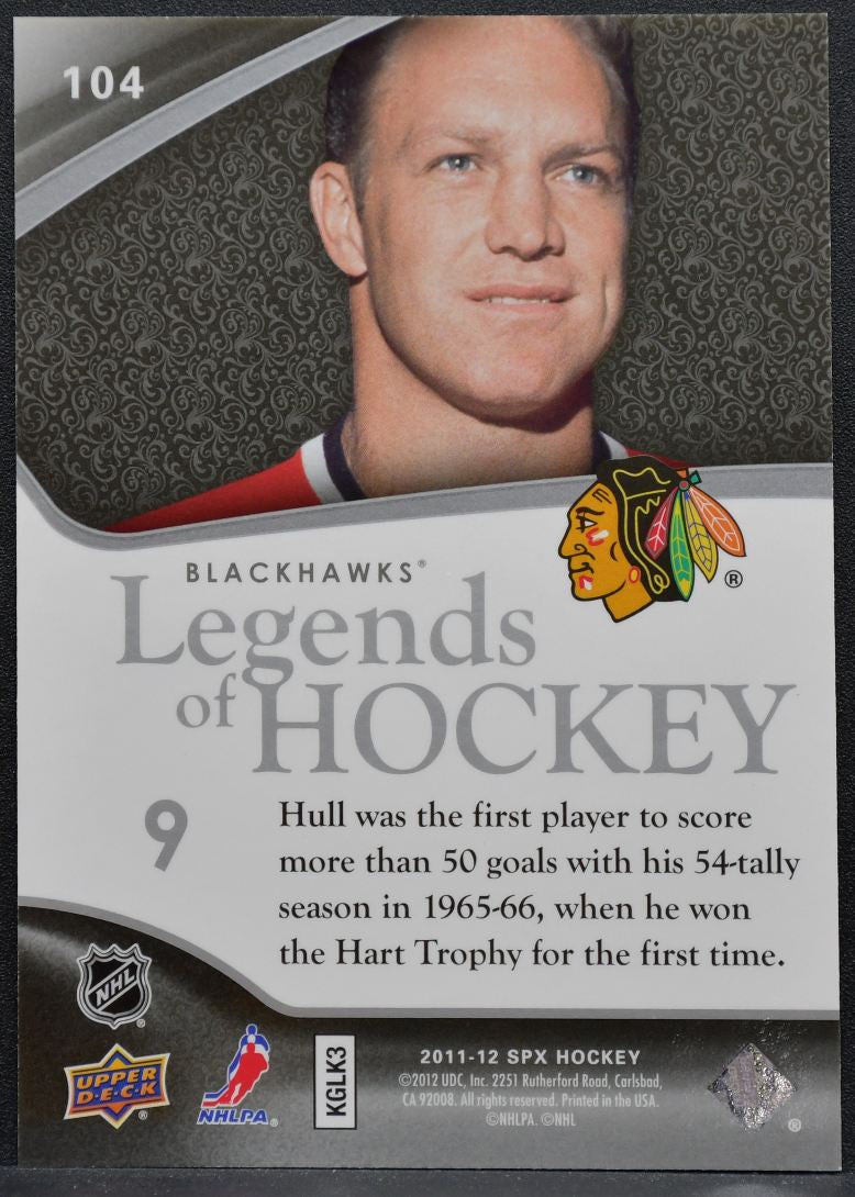 2011-12 SPx Legends of Hockey Bobby Hull 104 Chicago Blackhawks 235/499 6439