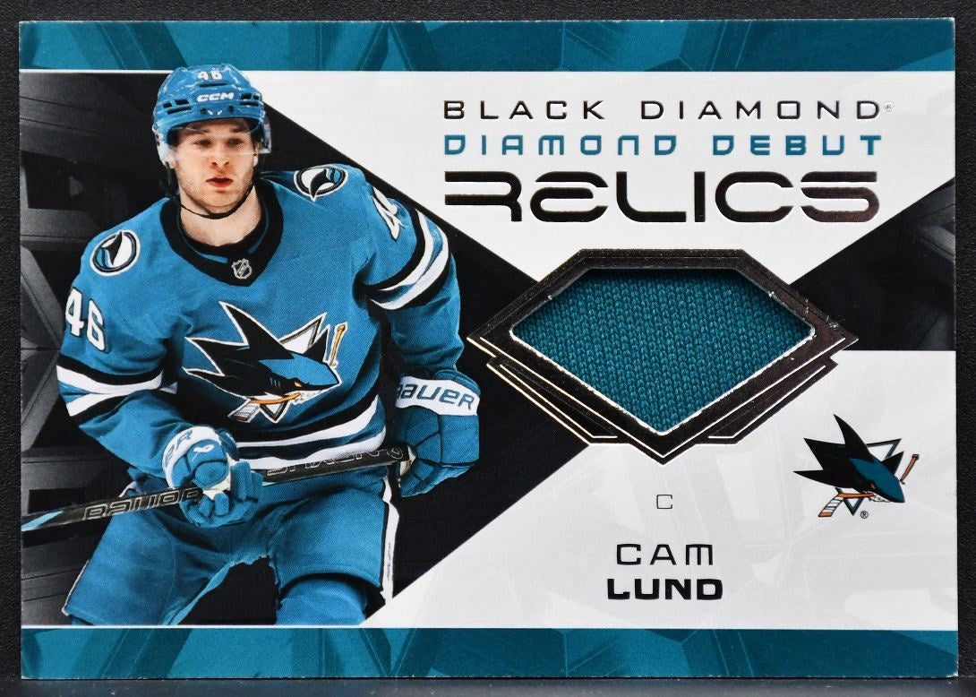 2025-26 UD Black Diamond Jersey Cam Lund Sharks Jersey 3552