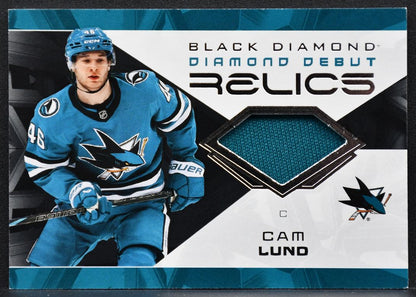 2025-26 UD Black Diamond Jersey Cam Lund Sharks Jersey 3552