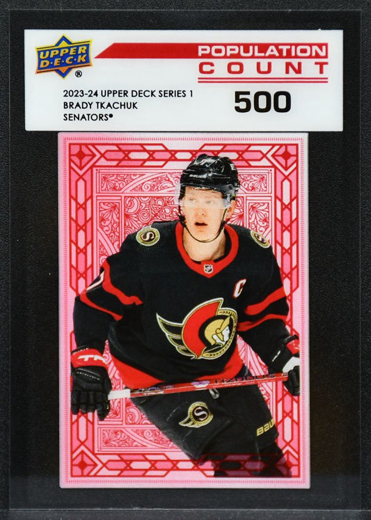 2023-24 UD Series 1 Population Count 500 Brady Tkachuk PC-16 Ottawa Senators 3865