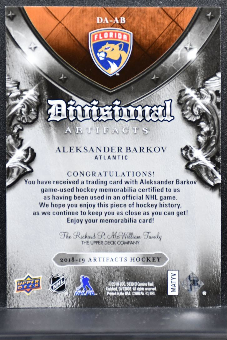 2018-19 Upper Deck Artifacts Divisional Aleksander Barkov Panthers Jersey 1069