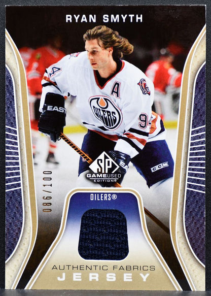 2006-07 SP Game Used Authentic Fabrics Ryan Smyth Oilers 086/100 Jersey 0769