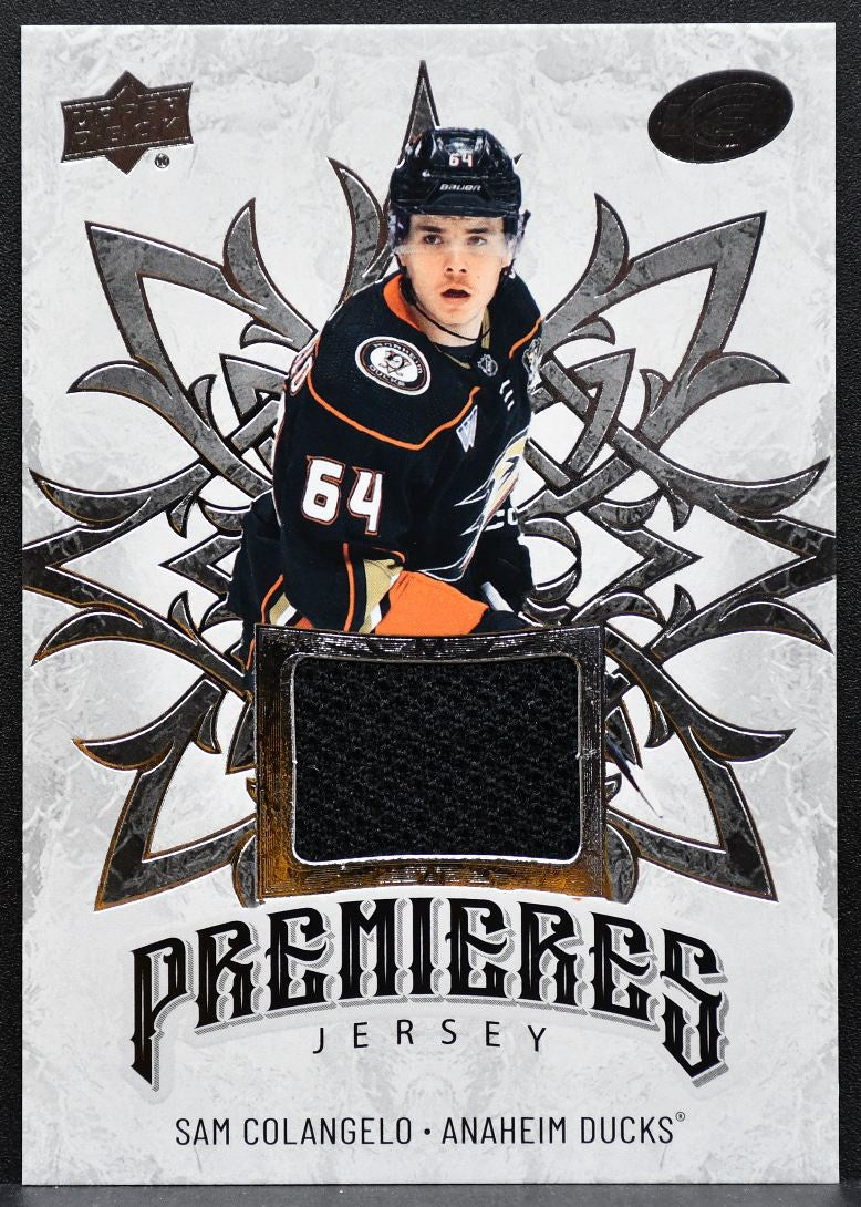 2024-25 Upper Deck Ice Premieres Jersey Sam Colangelo Ducks RC Jersey 7903