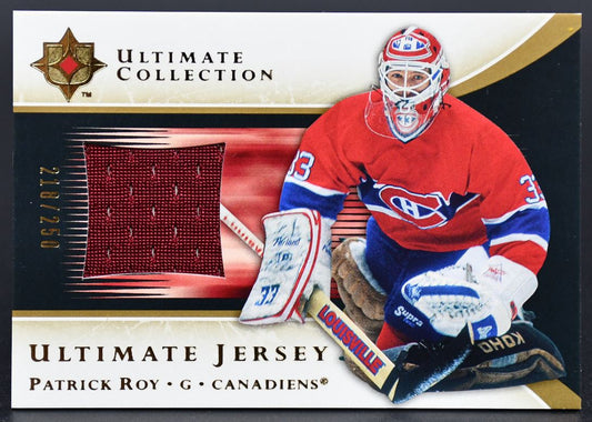 2005-06 UD Ultimate Collection Ultimate Jersey Patrick Roy J-PR 218/250 Jersey