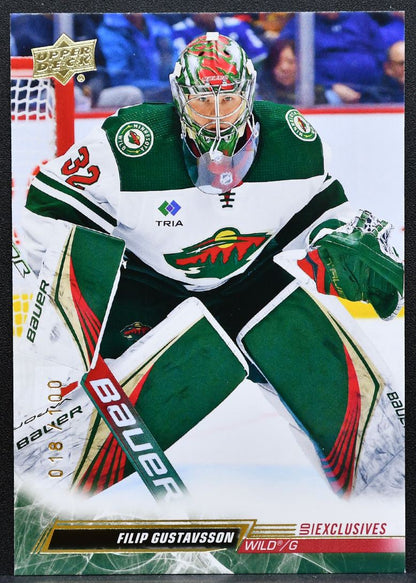 2022-23 UD Extended Series UD Exclusives Filip Gustavsson 569 Wild 018/100 1204