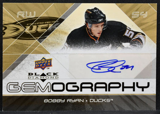 2008-09 Upper Deck Black Diamond Gemography Bobby Ryan G-BR Ducks Auto 7422