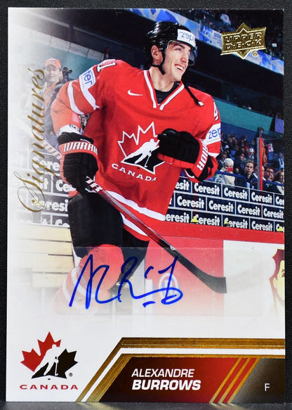 2013-14 Upper Deck Team Canada Gold Signatures Alexandre Burrows Auto 9732