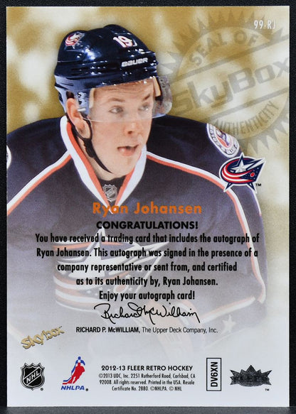 2012-13 Fleer Retro Skybox Autographics Ryan Johansen 99-RJ Auto 0336