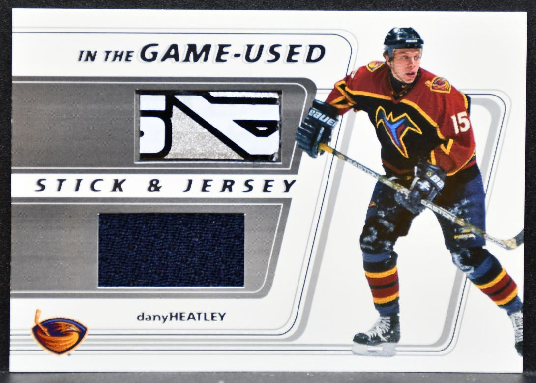 2002-03 In The Game Used Stick & Jersey Dany Heatley Thrashers Stick/Jersey 8468