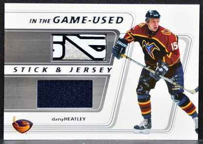 2002-03 In The Game Used Stick & Jersey Dany Heatley Thrashers Stick/Jersey 8468