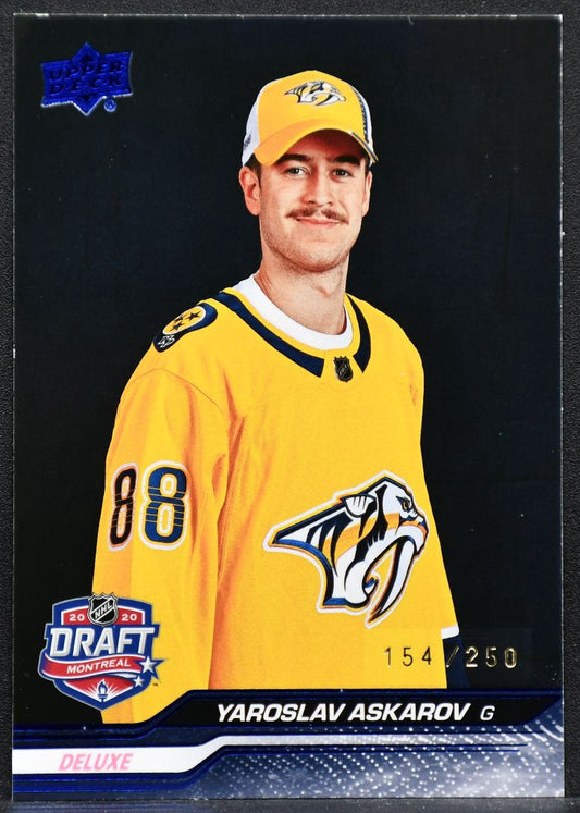 2023-24 UD Extended Series 1st Round Rookies Deluxe Yaroslav Askarov RC Auto 250