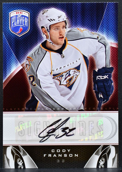 2009-10 Upper Deck Be A Player Signatures Cody Franson S-CF Predators Auto 2421
