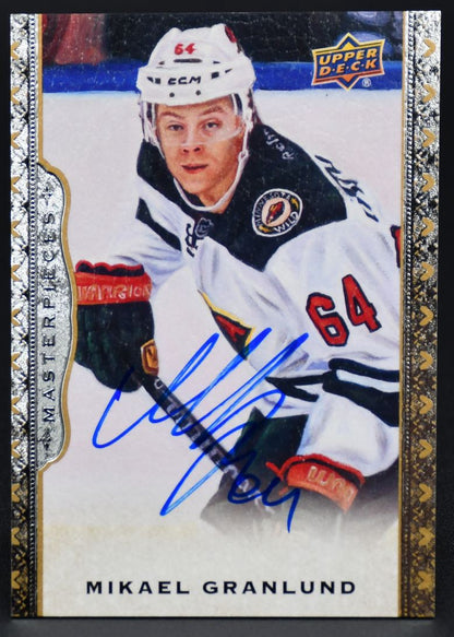 2014-15 UD Masterpieces Signatures Mikael Granlund 86 Auto