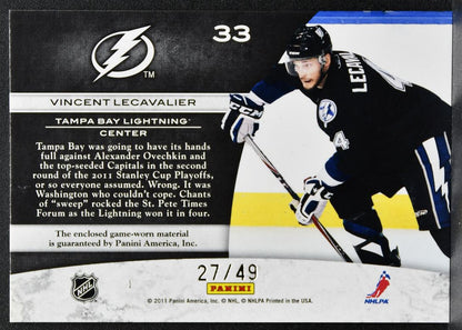 2011-12 Panini Limited Materials Jumbo Numbers Vincent Lecavalier Jersey 2051