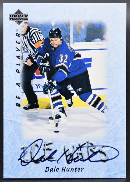 1995-96 UD Be a Player Ice Wars Auto Dale Hunter S213 Auto #2