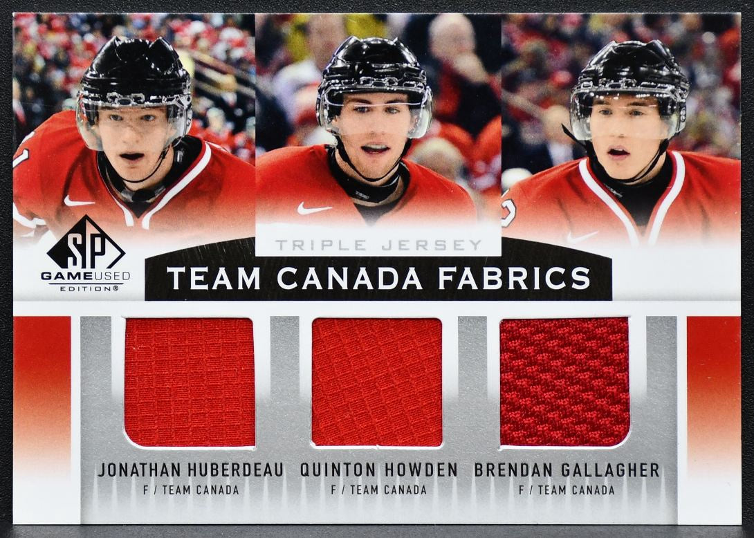 2013-14 SP Used Triple Huberdeau / Howden / Gallagher Team Canada Jersey 3220