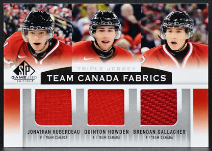 2013-14 SP Used Triple Huberdeau / Howden / Gallagher Team Canada Jersey 3220