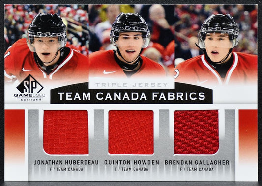 2013-14 SP Used Triple Huberdeau / Howden / Gallagher Team Canada Jersey 3220