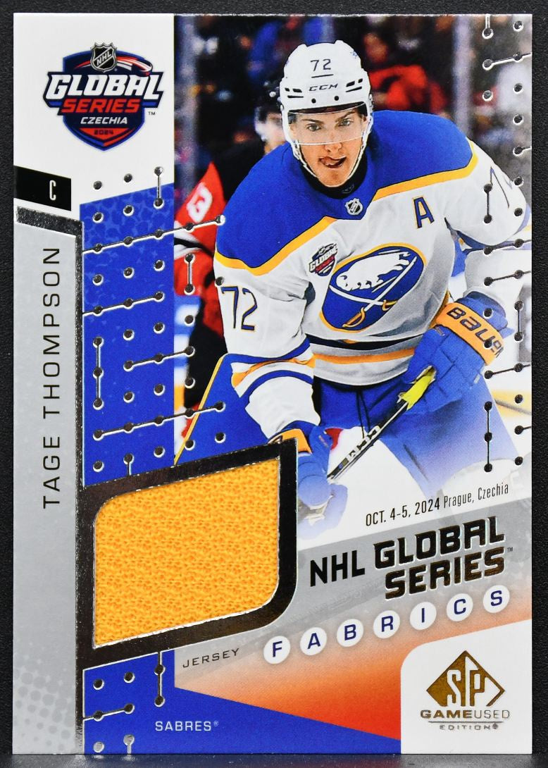 2025-26 SP Game Used Global Series Devils vs Sabres Fabrics Thompson Jersey 6858