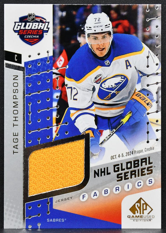 2025-26 SP Game Used Global Series Devils vs Sabres Fabrics Thompson Jersey 6858