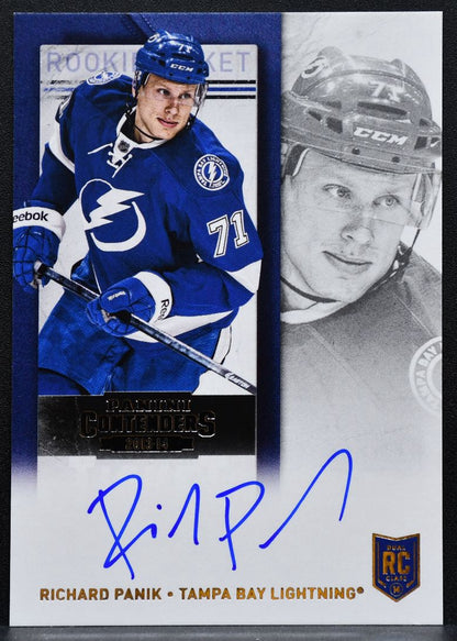 2013-14 Panini Contenders Rookie Auto Richard Panik 209 Lightning RC Auto 1582