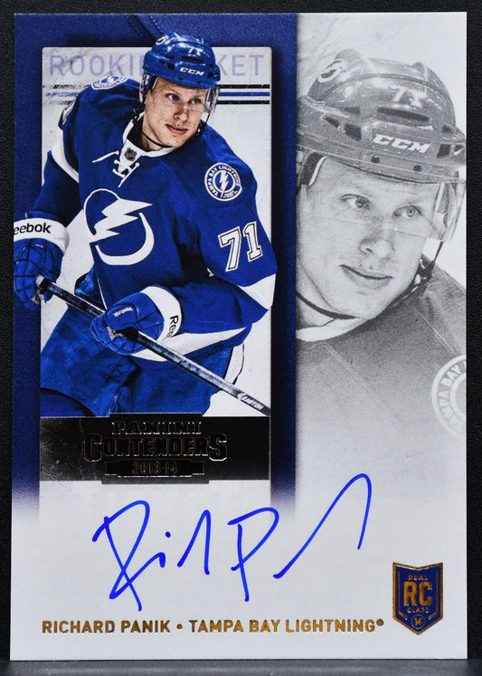 2013-14 Panini Contenders Rookie Auto Richard Panik 209 Lightning RC Auto 1582