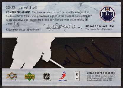 2007-08 Upper Deck Ice Glacial Graphs Jarret Stoll GG-JS Oilers Auto 2735