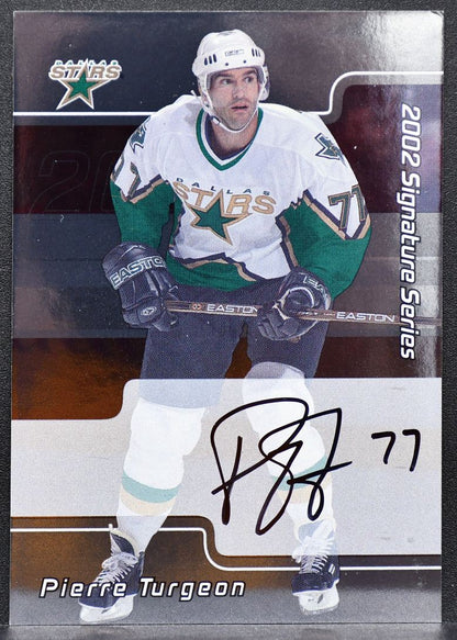 2001-02 In The Game Signature Series Pierre Turgeon LPT Dallas Stars Auto 2445
